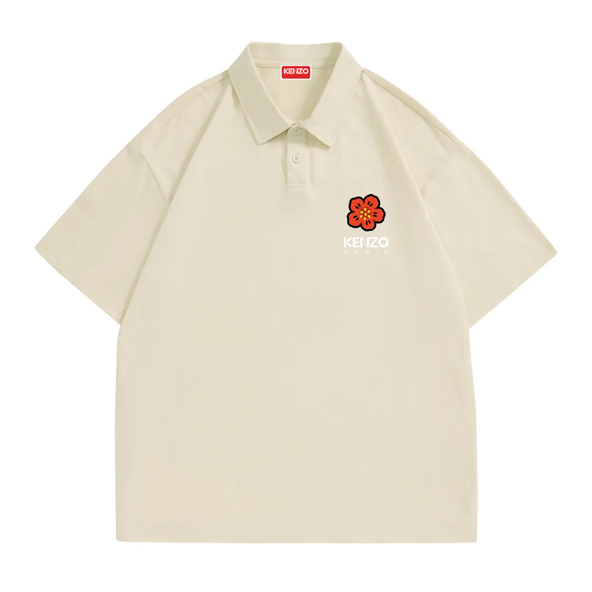 Kenzo (Kenzo) 'BOKE FLOWER' T-SHIRT printed small flower on the chest Kenzo, 23SS spring and summer New Arrival top Xinjiang cotton men's fashionable lapel short Tee, business casual short-sleeved Polo shirt! Trading company channels are rare! The style of the K family has always been concise and clear, perfectly combining tradition and innovation. Both the version and the design can withstand the scrutiny. It has its own unique charm, is low-key and calm, and is very suitable for every business man! As this year's Newest Arrival style, you don't have to worry about the texture and craftsmanship. The fabric is made of 240 grams of imported 100% Xinjiang cotton. The fabric is Breathable and comfortable. Color: Black White, Apricot Size: M L